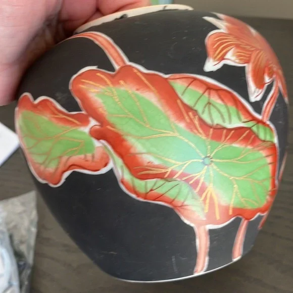 Ginger jar/ vase floral made in Japan pottery vintage